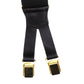 CHANEL Logo Suspender Black Sewing Elastic Leather #CJ416