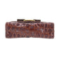 Salvatore Ferragamo Vara Mini Shoulder Bag Brown Embossed Leather #AH47