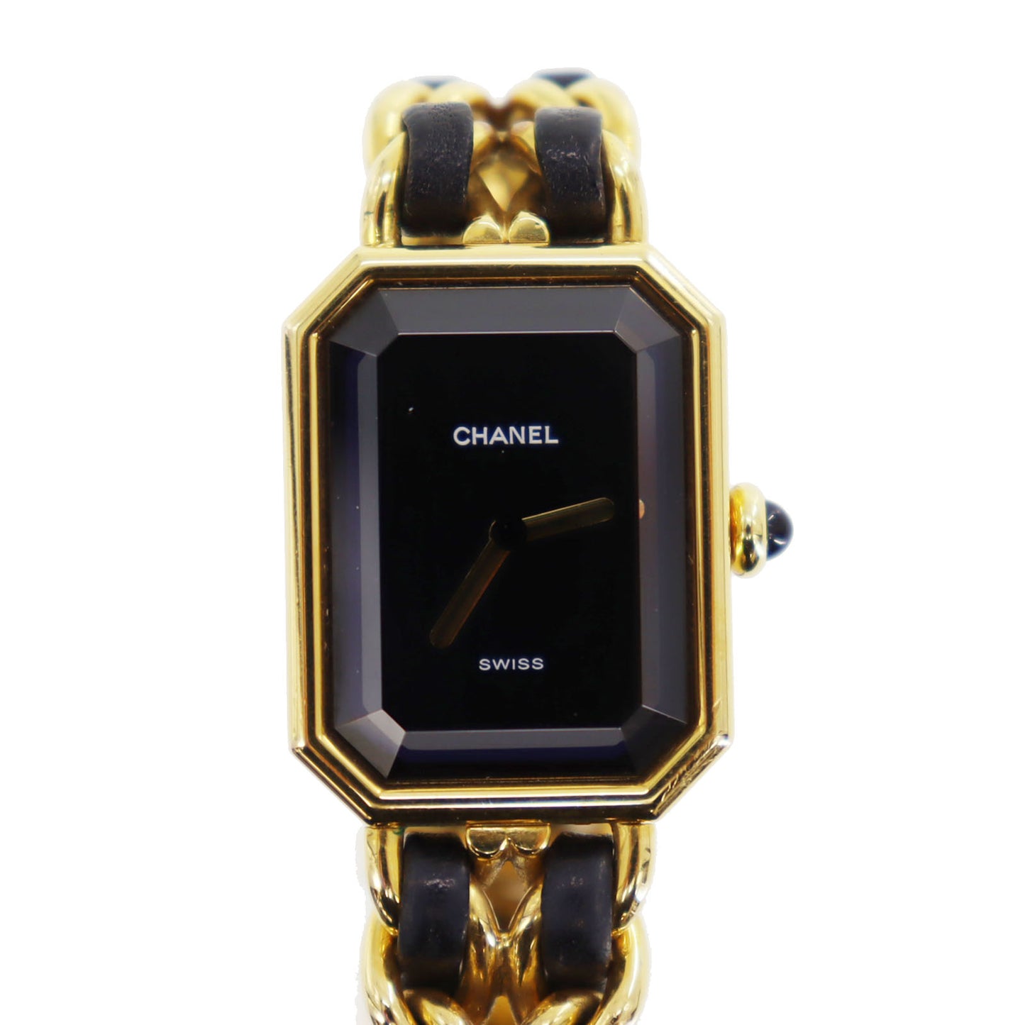 CHANEL Premiere Discontinued Wristwatches M Gold Black Quartz #CL79