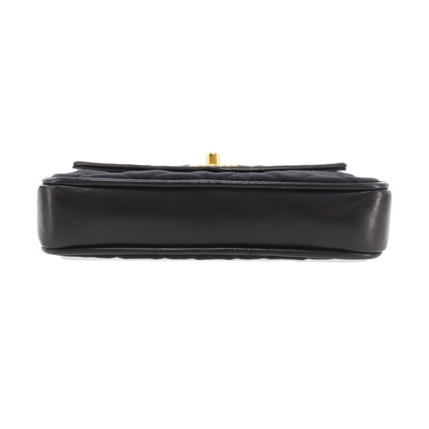 CHANEL Matelasse Belt Bag Bumbag Black Satin #CG983