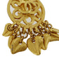 CHANEL CC Logos Earrings Gold Clip-On 95P  #AH668