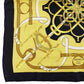 HERMES Logos Belt Design Large Scarf Black White #AG402