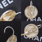 CHANEL CC Logos Circle Piercing Earrings Silver Plated 96 A #CG485