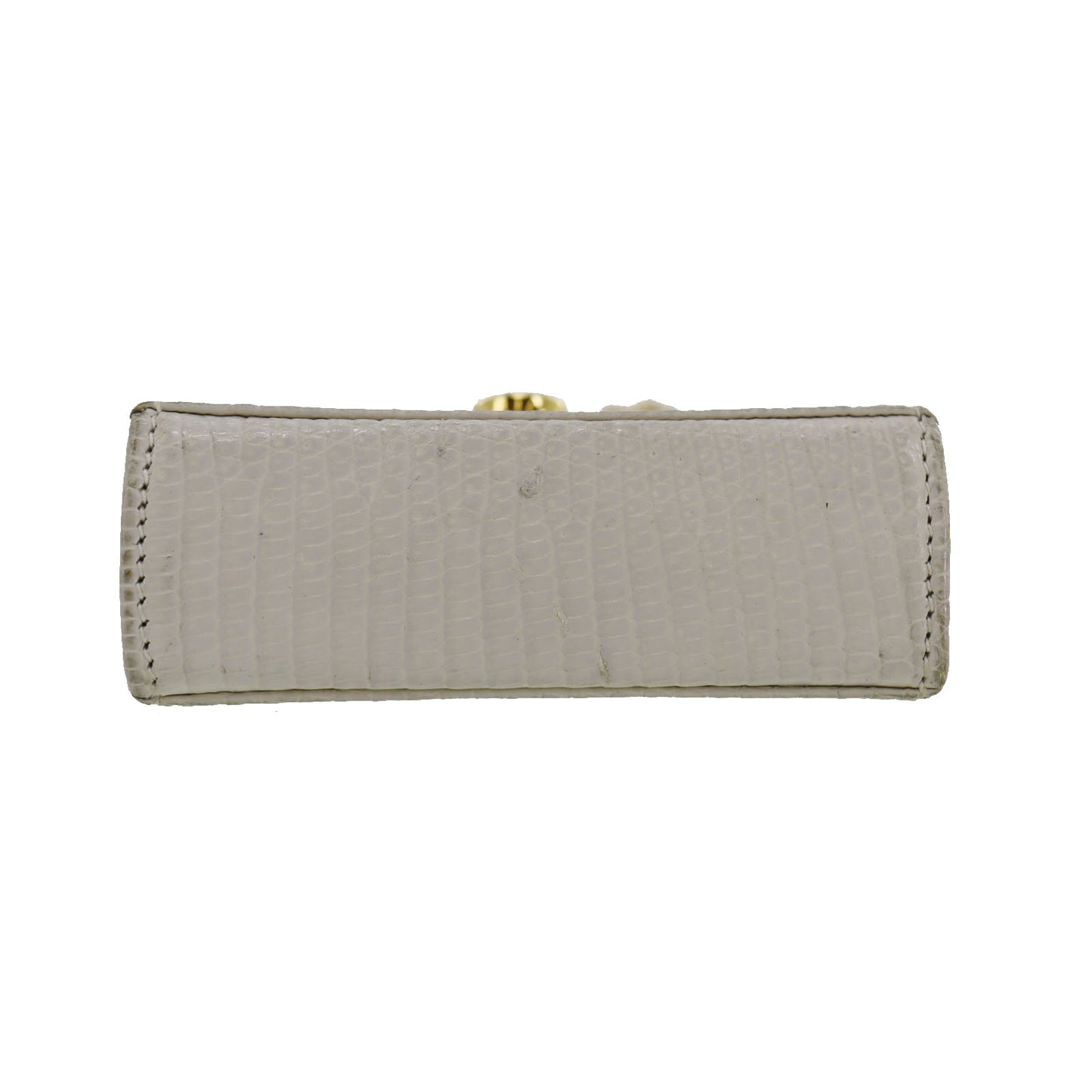 Salvatore Ferragamo Gancini Mini Shoulder Bag White Embossing Leather #AH663