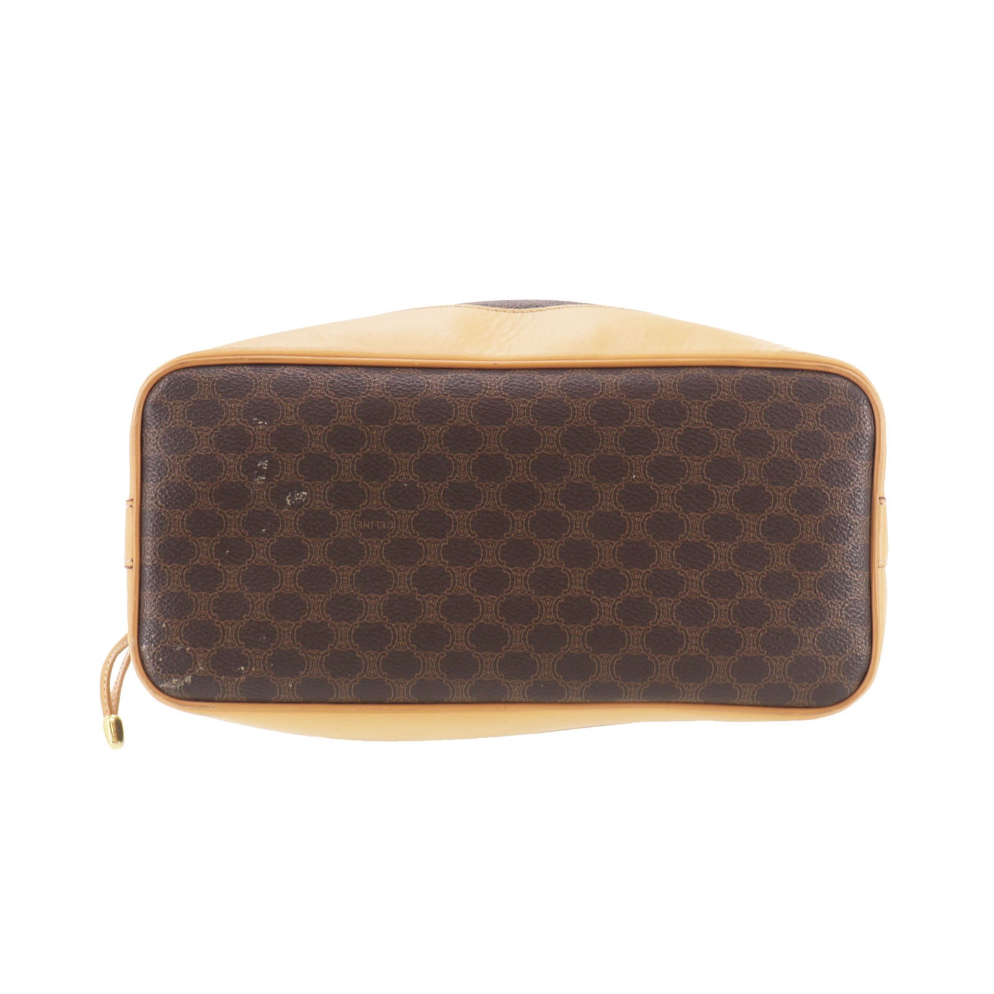 CELINE Macadam Pattern Shoulder Bag Brown PVC Leather #EF153