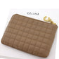 CELINE Wallet Coin Case Brown Leather #AH675