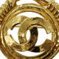 CHANEL CC Logos Round Pin Brooch Gold Plated 94 P #BS720