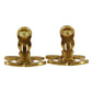 CHANEL CC Logos Earrings Gold Clip-On Vintage 99A #BR689