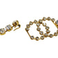 CHANEL CC Logos Rhinestone Belt Necklace Gold Plated 96P #CK417