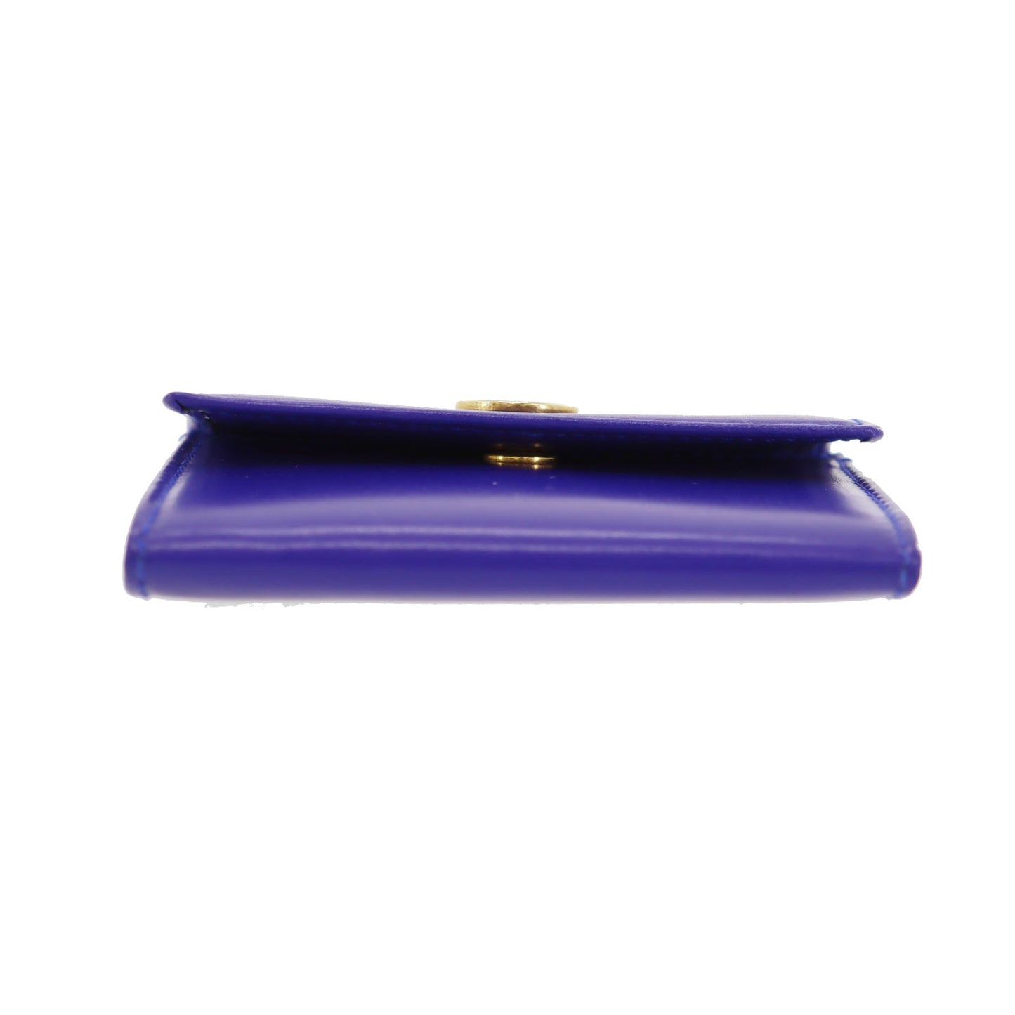 CELINE Logos Coin Purse Blue Leather #CA359