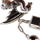 HERMES Long Necklace Dragon Silver #AH674