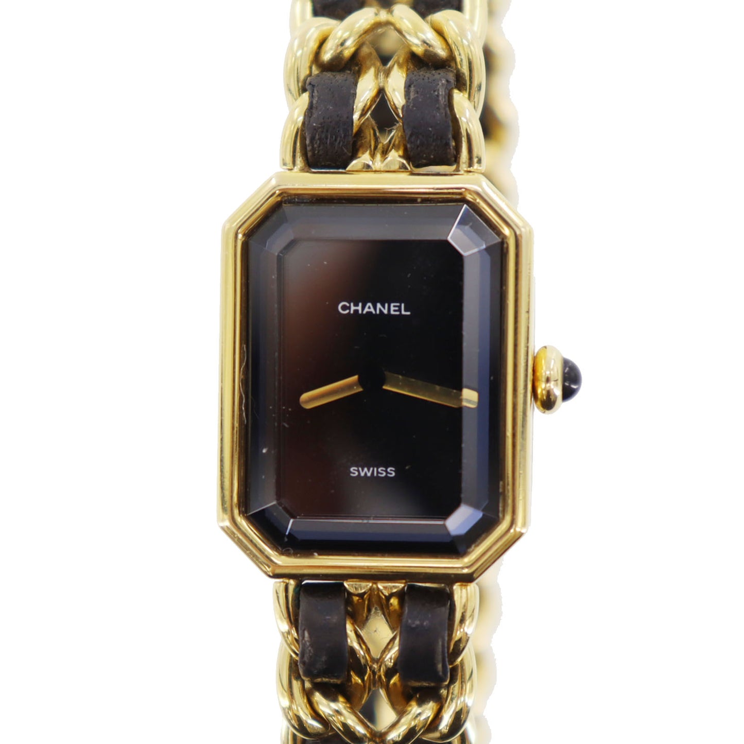 CHANEL Premiere Discontinued Wristwatches M Gold Black Quartz #BR327