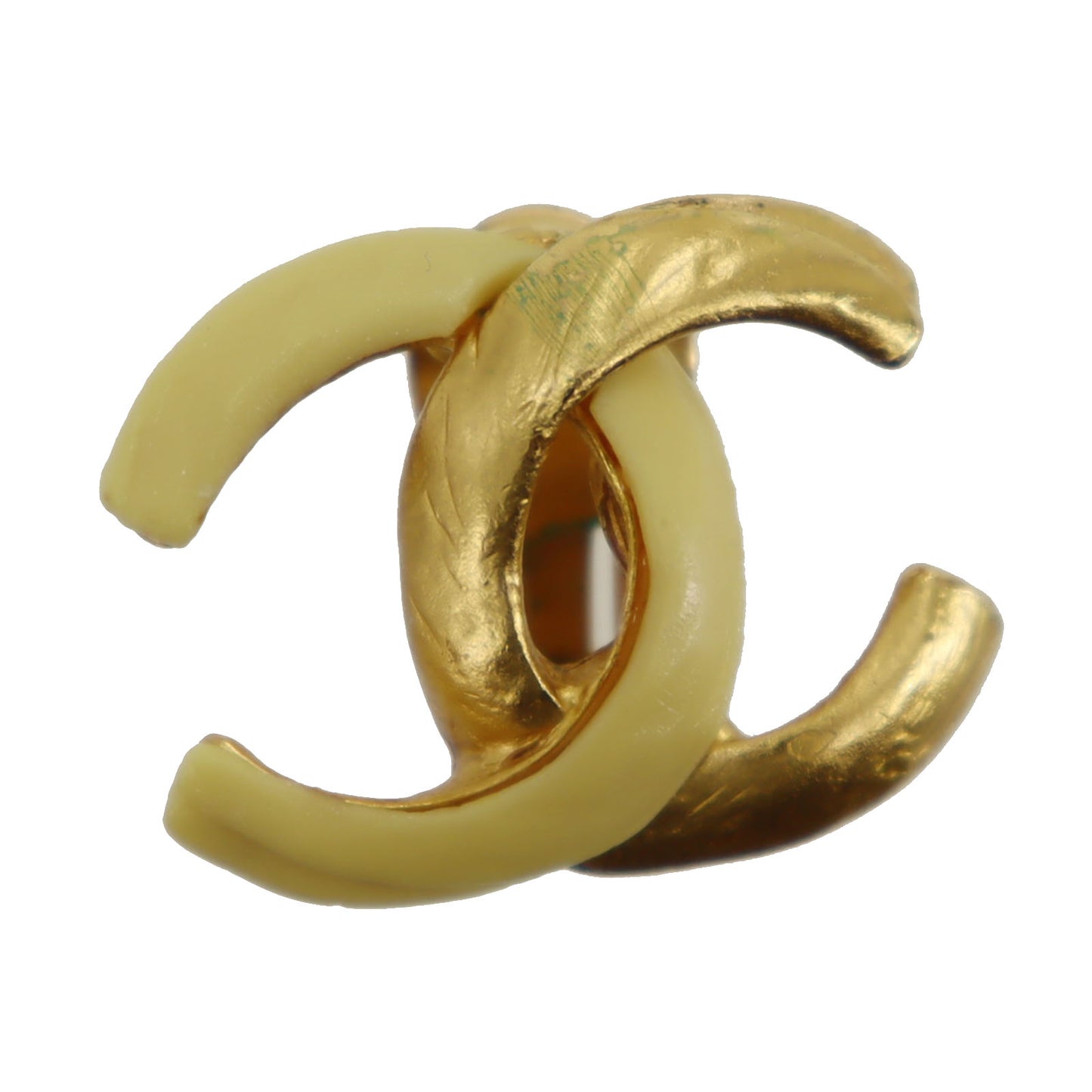 CHANEL CC Logos Earrings Gold Clip-On 00 T #CG541