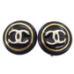 CHANEL Used Earrings Gold Black Clip-On 95 A #AG841