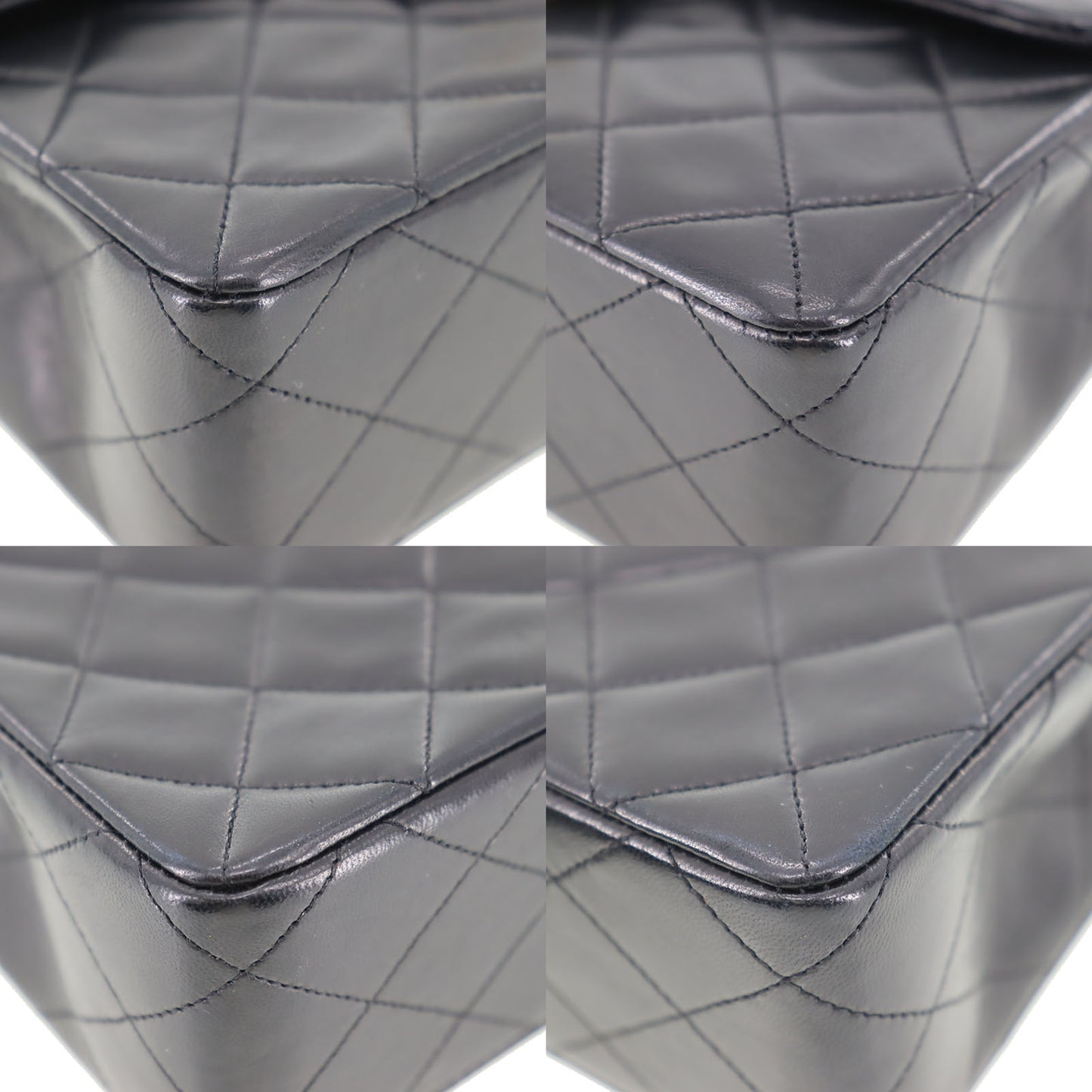 CHANEL Matelasse Shoulder Bag Black Lambskin Leather #CR67
