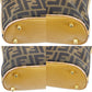 FENDI Zucca Handbag Brown Black Yellow Nylon Canvas #AH318