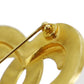 CHANEL CC Logos Heart Pin Brooch Gold Plated 95 P #CB713