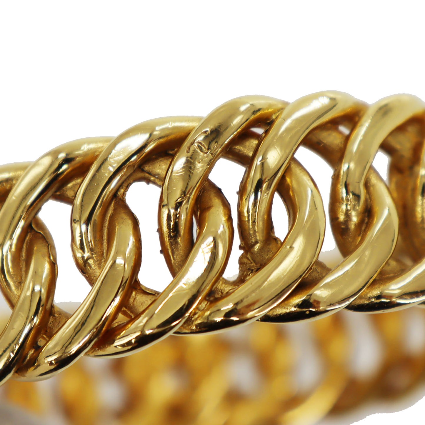 CHANEL CC Logos Chain Bracelet Gold Plated #CD416