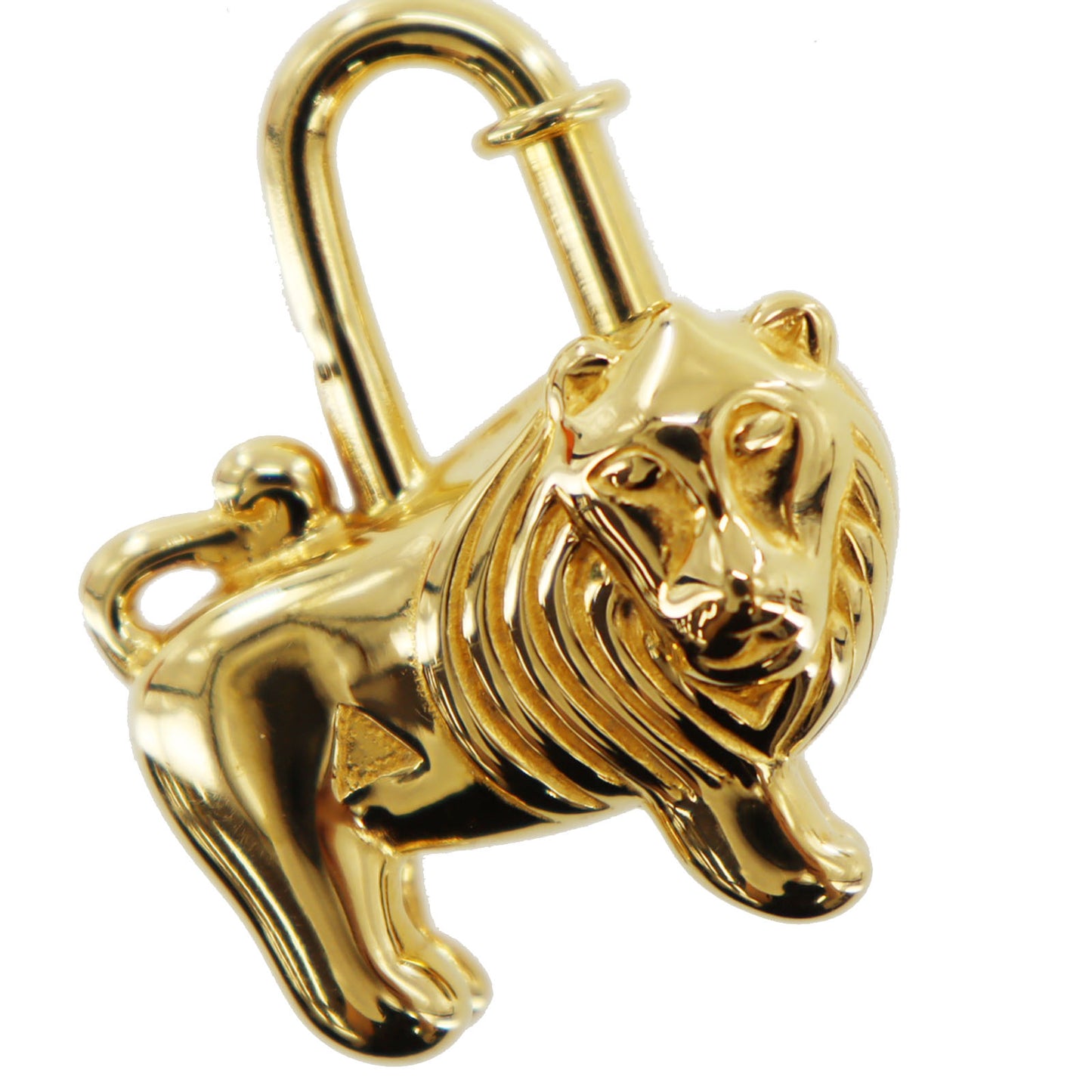 HERMES 1997 Limited Lion Charm Top Cadena Gold Plated #CA247