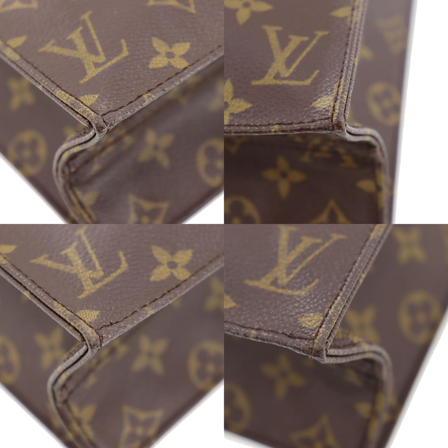 LOUIS VUITTON LV Sac Plat Used Tote Handbag Monogram M51140 #BT776