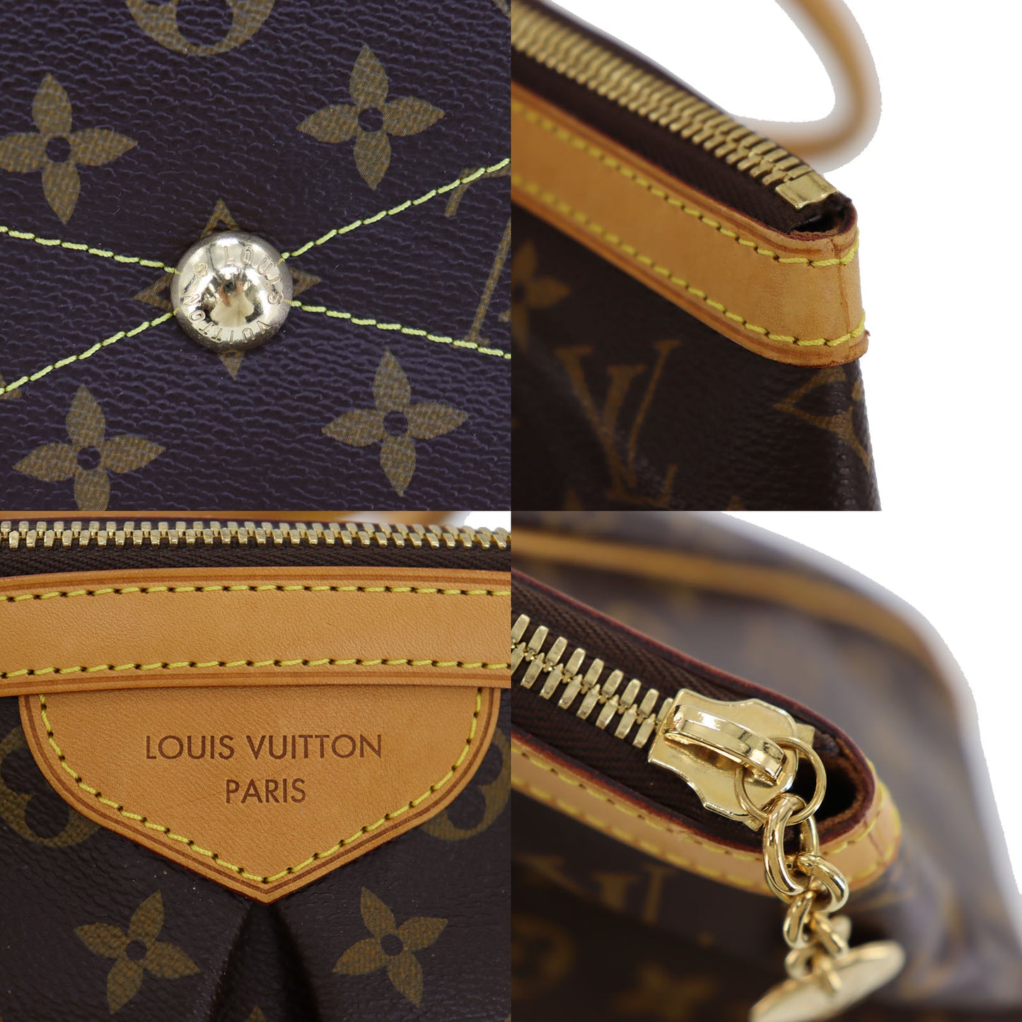 LOUIS VUITTON LV Tivoli GM Handbag Monogram Brown M40144  #AH624