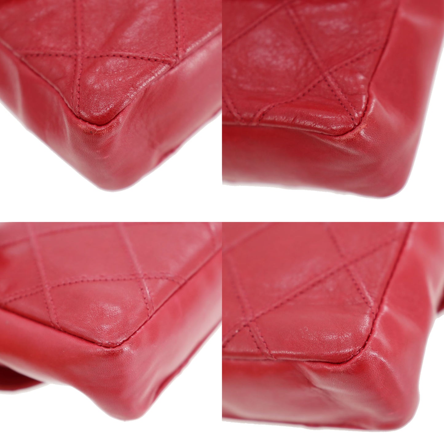 CHANEL Bicolore Bum Bag Red Leather Lambskin #CK629