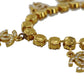 CHANEL CC Logos Rhinestone Bracelet Gold Plated 96 P #CS460