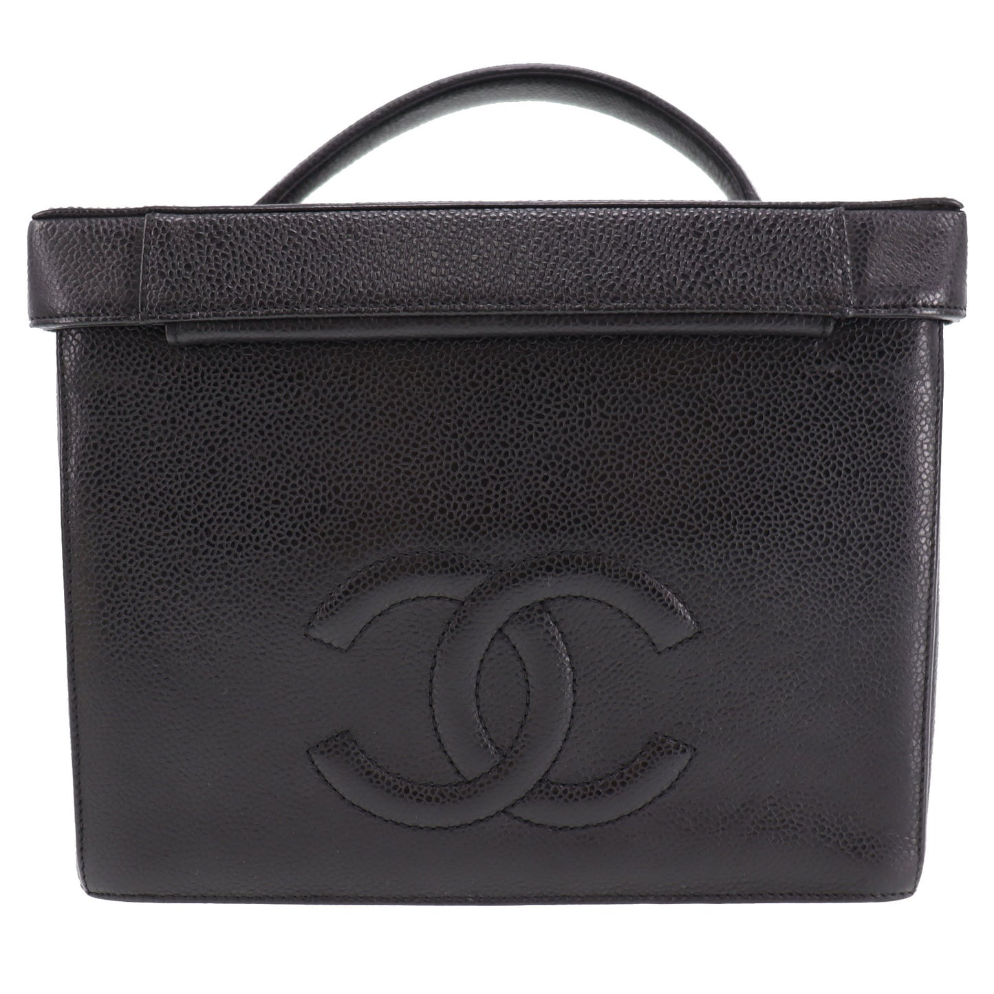 CHANEL Shoulder Handbag Vanity Caviar Skin Leather #BR452