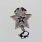 Christian Dior Star Logos Rhinestone Earrings Silver Plated #CB376 S