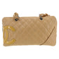 CHANEL CC Cambon Line HandBag Lambskin Leather Beige #AH662