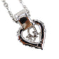 Christian Dior Heart Rhinestone Chain Necklace Silver #CS544