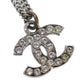 CHANEL CC Logos Rhinestone Silver Plated Chain Necklace C11V #BQ122