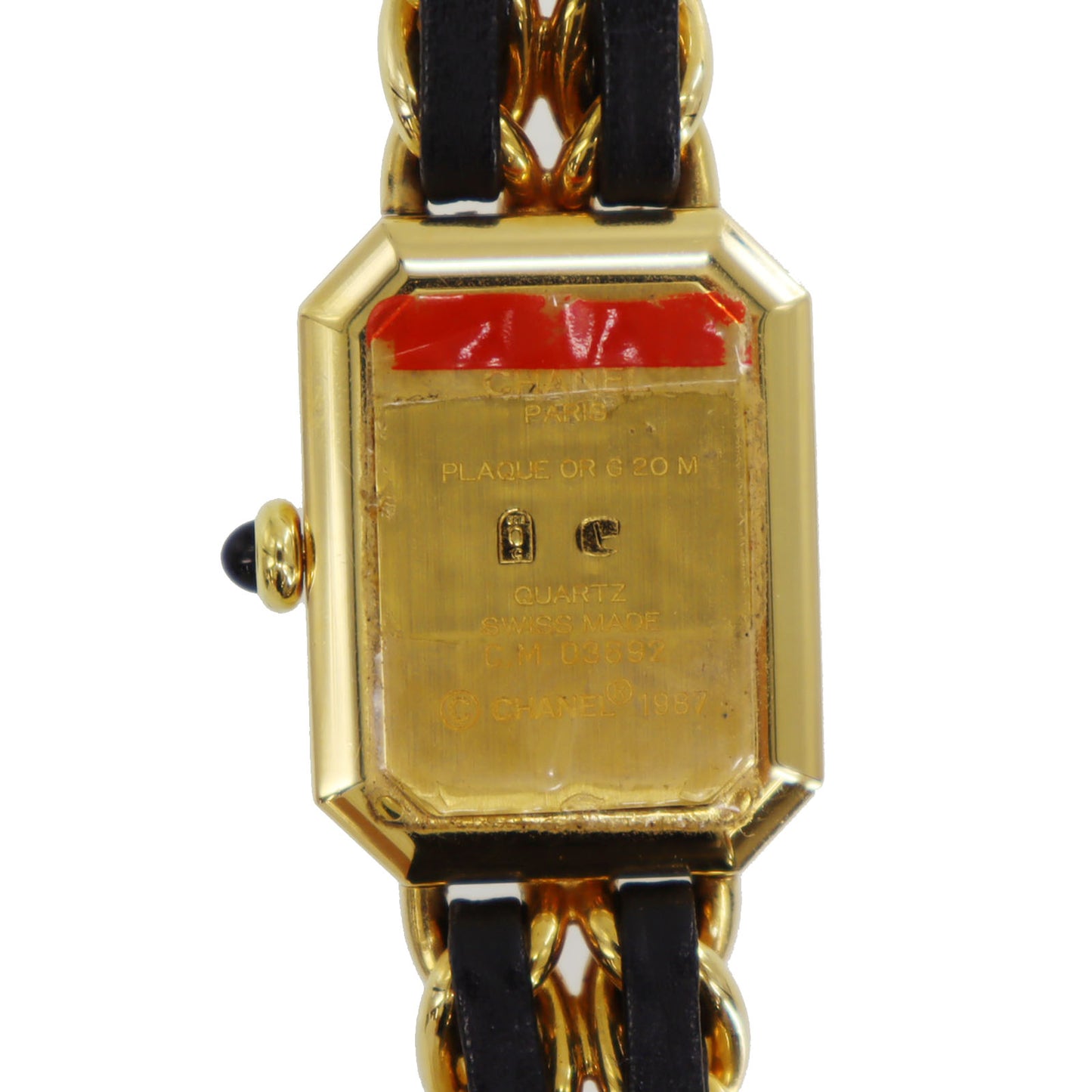 CHANEL Premiere Discontinued Wristwatches XL Gold Black Quartz #CN90