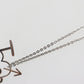 Christian Dior Logo Heart Chain Necklace Silver #CX518