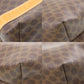 CELINE Macadam Pattern Handbag Pouch Brown PVC Leather #CP487