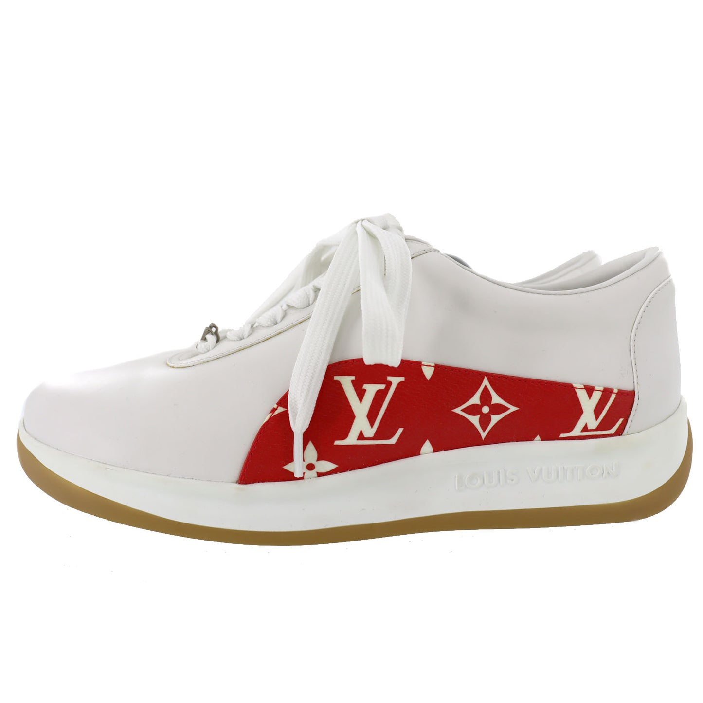 Louis Vuitton x Supreme LV New Running Lace Up Shoes White #AF799