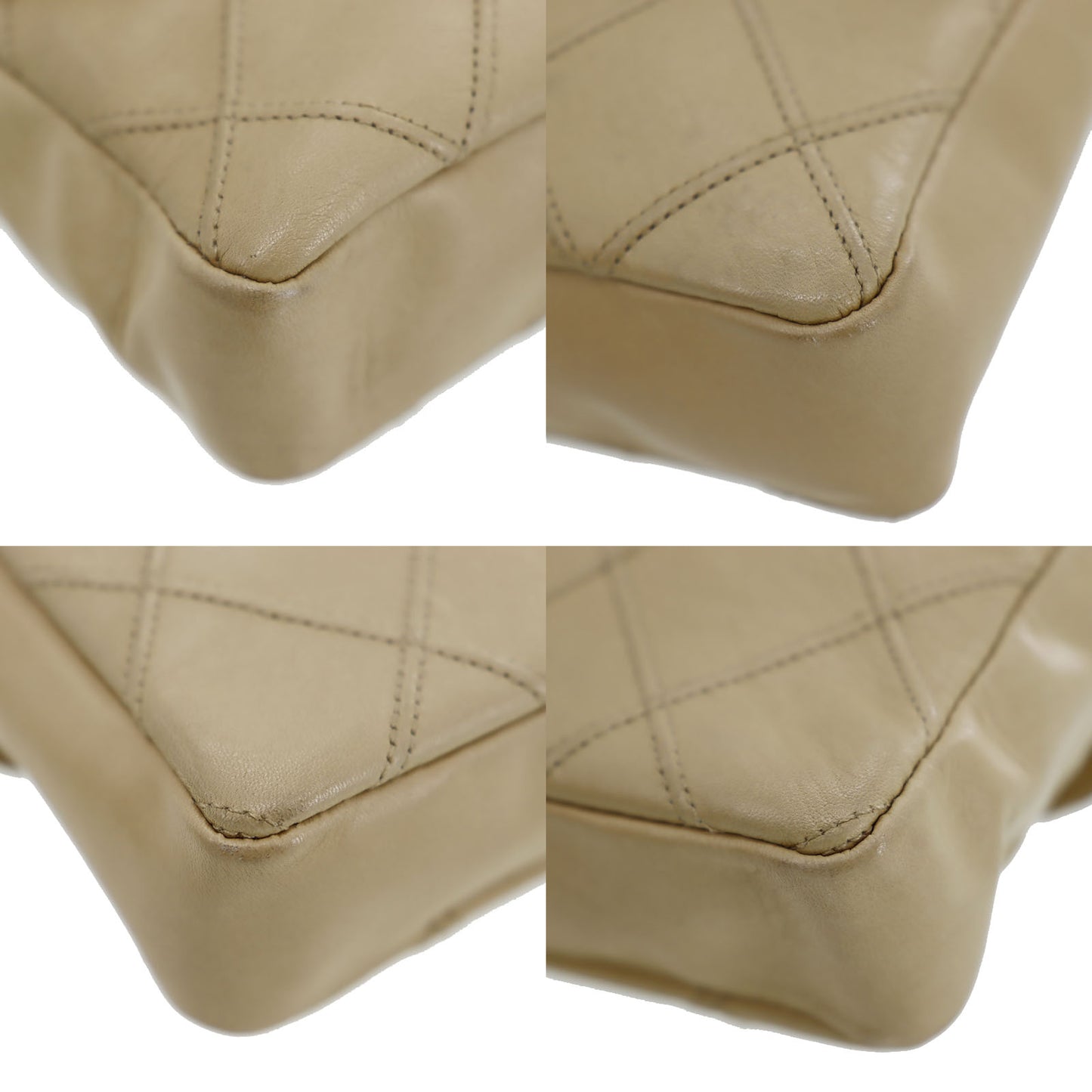 CHANEL Bicolore Bum Bag Beige Leather Lambskin #CK123