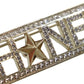 CHANEL Logos Pin Brooch Rhinestone Star White Gold A17 C #AG867