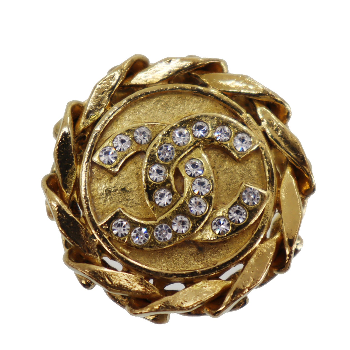 CHANEL CC Logos Earrings Gold Clip-On 2 3 #CH872