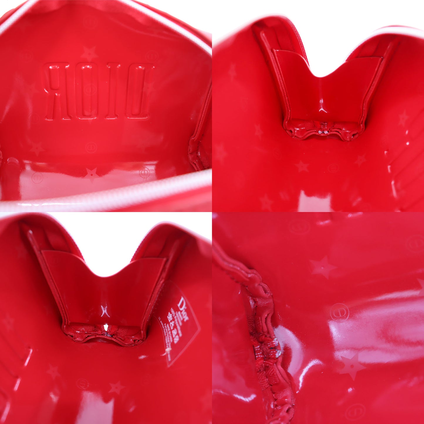 Christian Dior Logos Pouch Red 100% Polyurethane Novelty #AG489