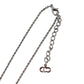 Christian Dior CD Logo Chain Heart Necklace Rhinestone Silver #CR578