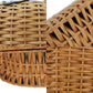 FENDI Rattan Basket Bag cylindrical Handbag Brown Leather #AG644