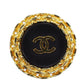 CHANEL CC Logos Earrings Gold Black Clip-On 2 9 #CH197