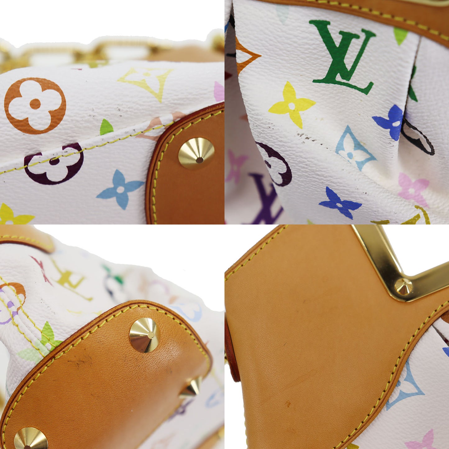 Louis Vuitton LV Multicolor Judy PM Shoulder Handbag White M40257 #BS705