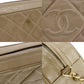 CHANEL Matelasse Shoulder Bag Crossbody Beige Lambskin #CG350