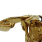 CHANEL CC Logos Circle Earrings Gold Clip-On 95A #AG999