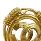 CHANEL CC Logos Round Pin Brooch Gold Plated 94P #BR489