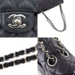 CHANEL Matelasse Double Flap Used Shoulder Bag Black Caviar Skin Leather #CY111