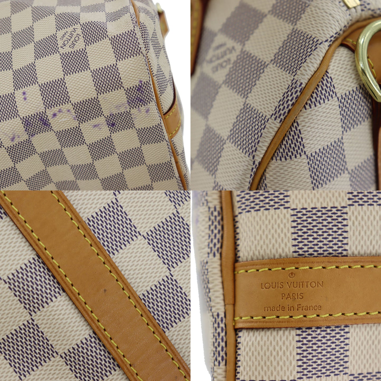 LOUIS VUITTON LV Speedy Bandouliere 25 Damier Azur Handbag N41000 #AH617