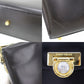 GIANNI VERSACE Used Shoulder Bag Black Leather Vintage #AG953